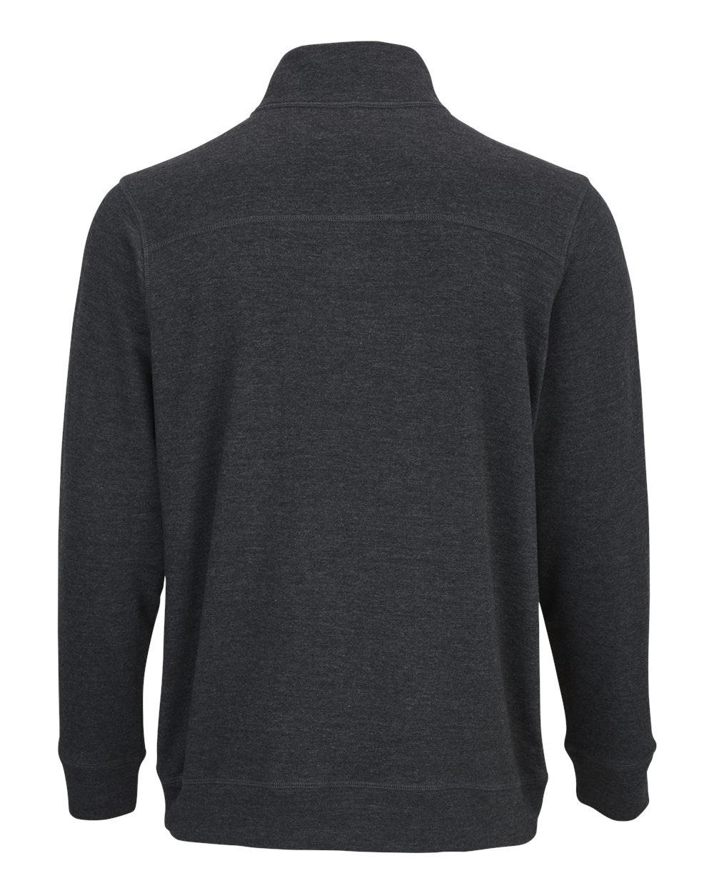 Front View of Charcoal Heather French Terry Button Pullover - BM5209