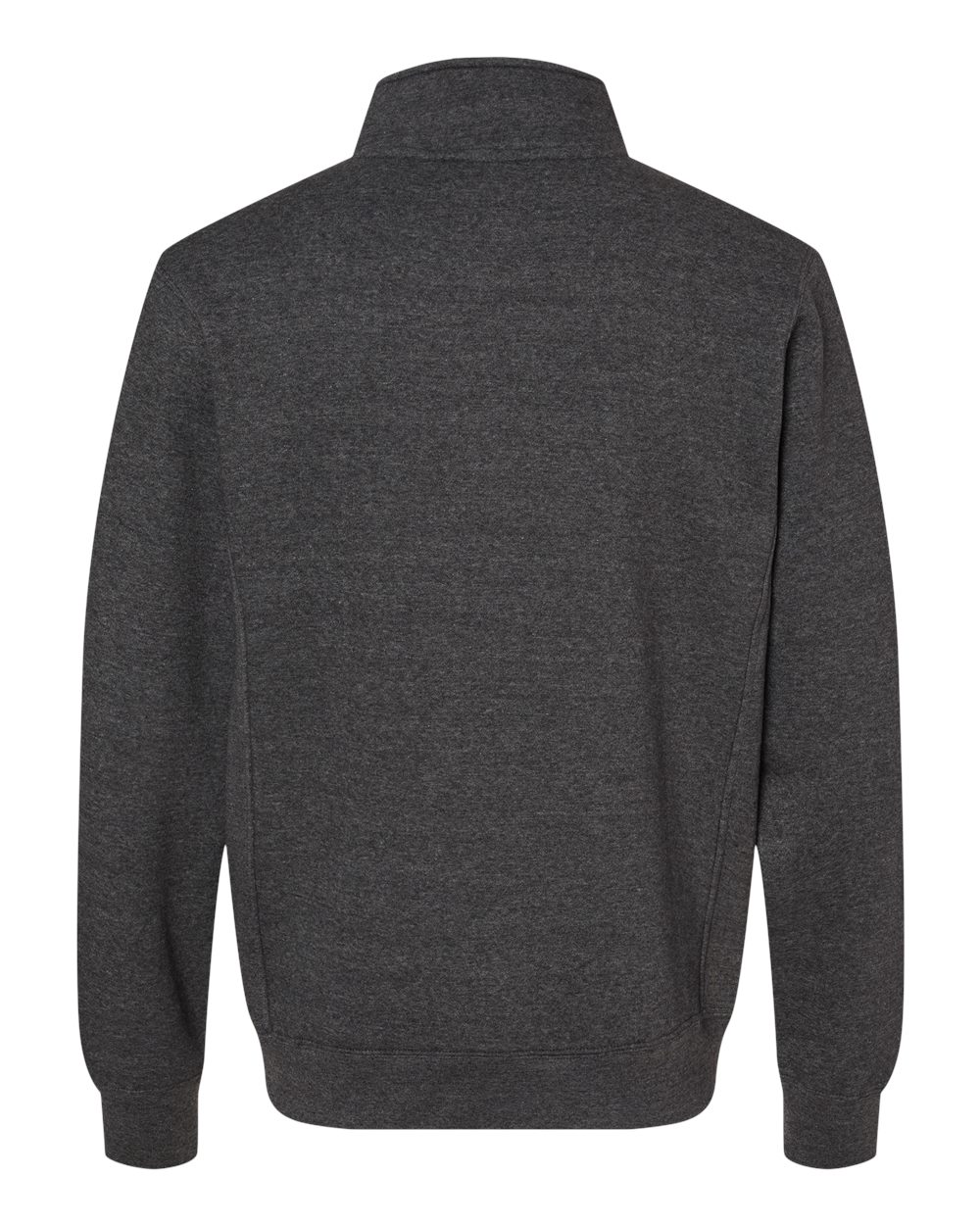 Front View of Charcoal Heather Heavyweight Fleece Quarter-Zip Sweatshirt - 8717