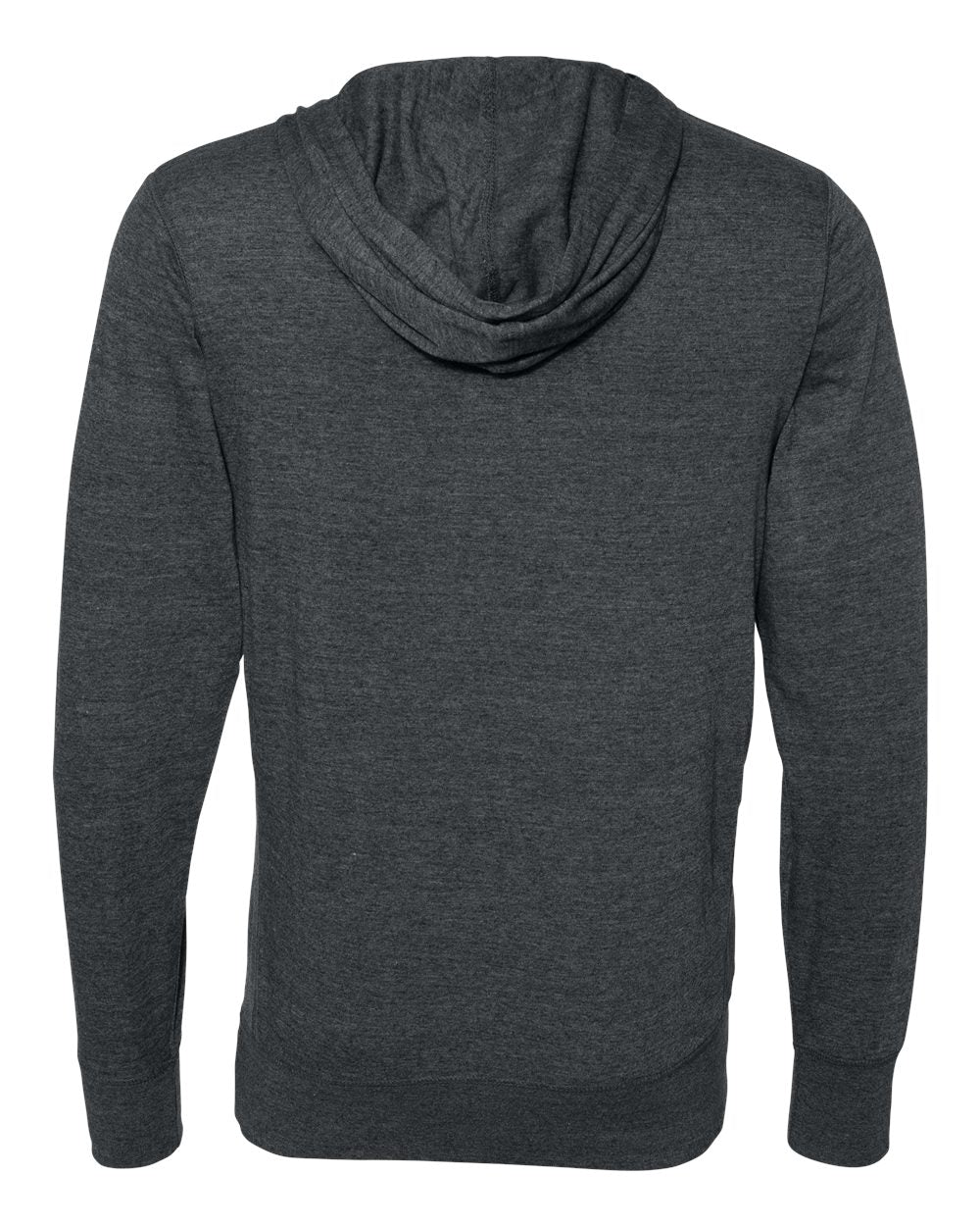 Rear View of Charcoal Heather Jersey Sport Lace Hooded Pullover - 8231