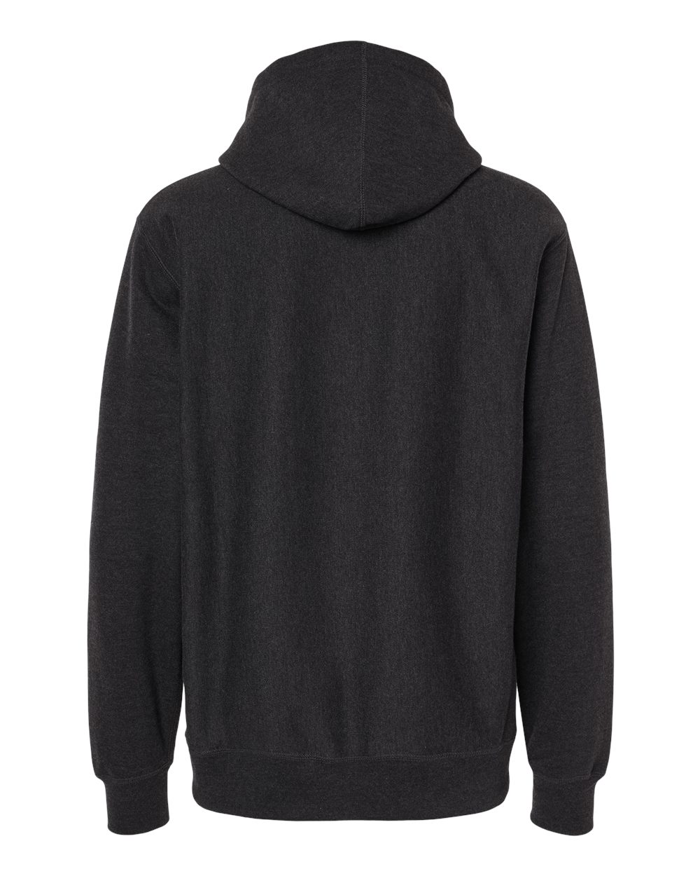 Rear View of Charcoal Heather Legend - Premium Heavyweight Cross-Grain Hooded Sweatshirt - IND5000P