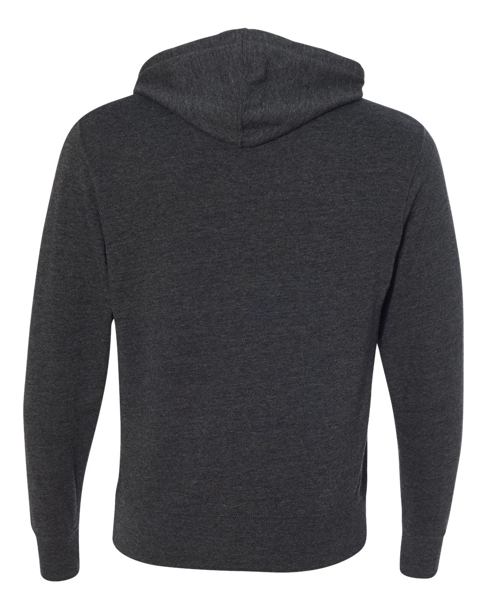 Front View of Charcoal Heather Midweight French Terry Hooded Sweatshirt - PRM90HT
