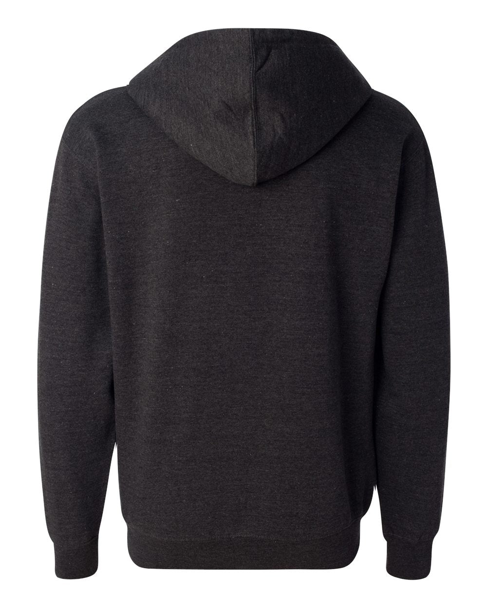 Rear View of Charcoal Heather Midweight Full-Zip Hooded Sweatshirt - SS4500Z