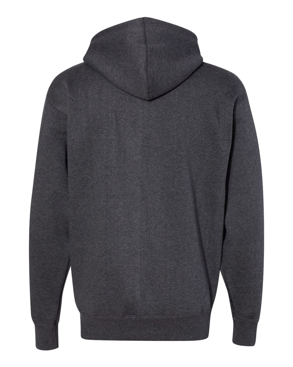 Front View of Charcoal Heather Premium Full-Zip Hooded Sweatshirt - 8821