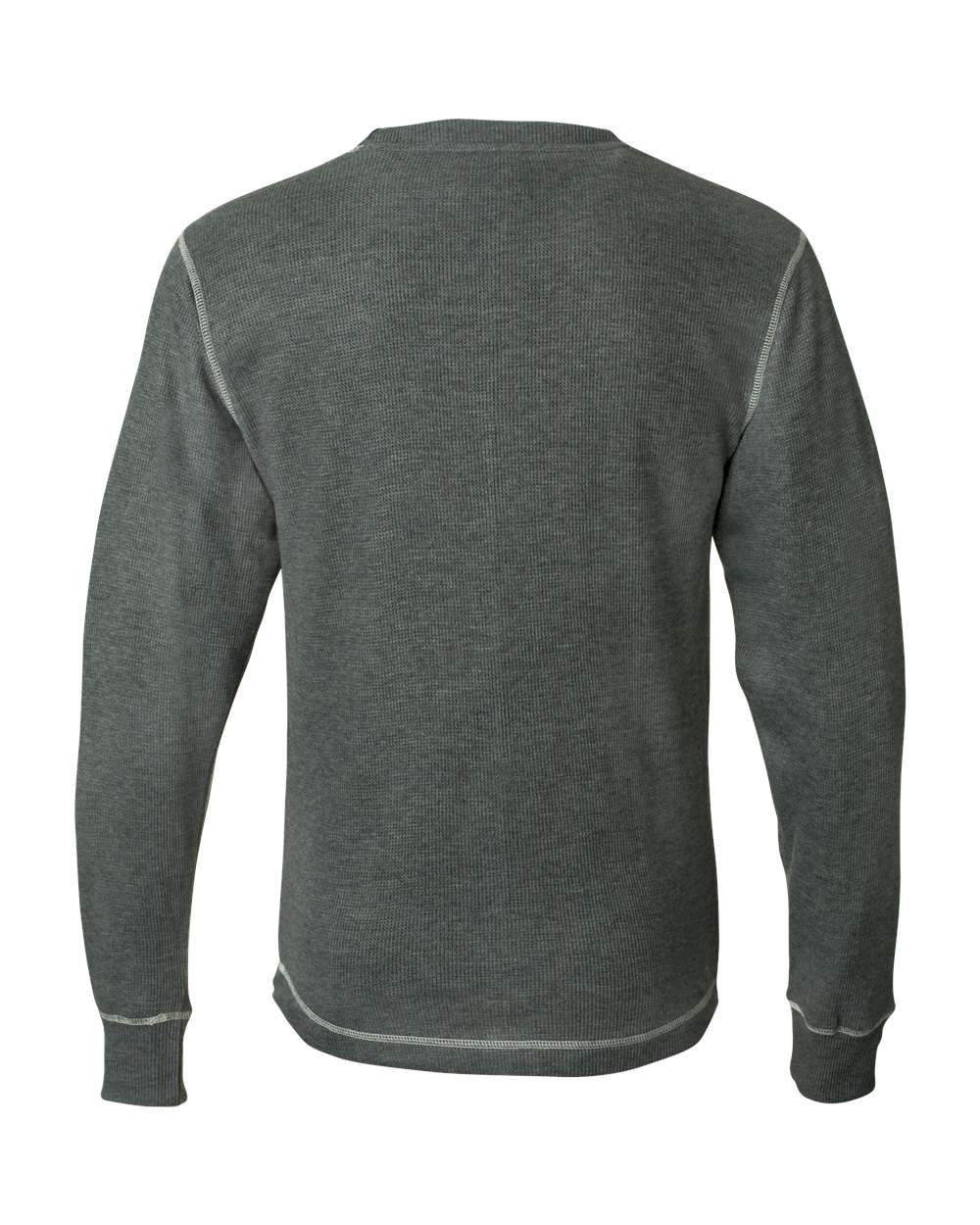 Rear View of Charcoal Heather/ Vintage White Vintage Thermal Long Sleeve T-Shirt - 8238