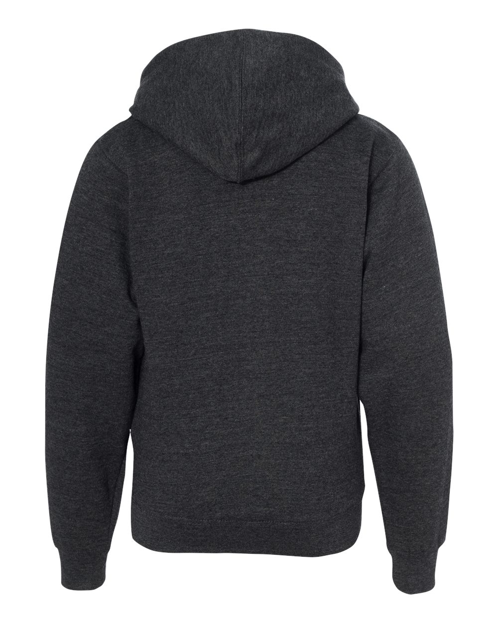 Front View of Charcoal Heather Youth Midweight Full-Zip Hooded Sweatshirt - SS4001YZ