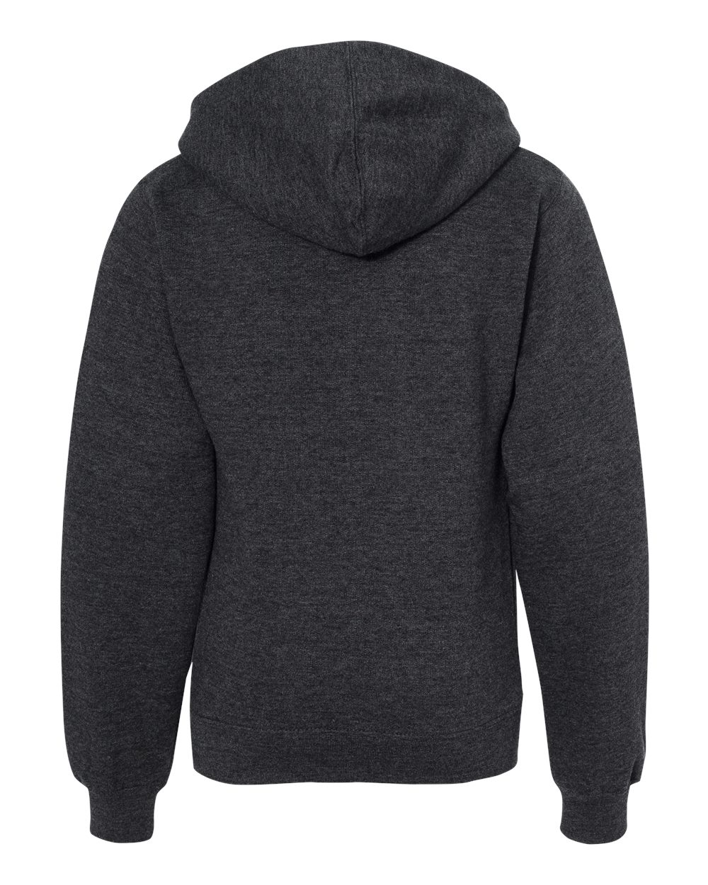 Front View of Charcoal Heather Youth Midweight Hooded Sweatshirt - SS4001Y