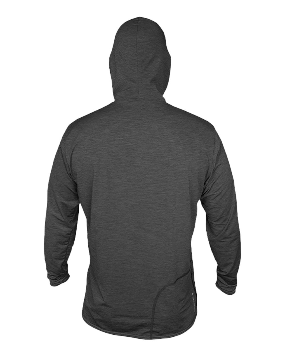 Front View of Charcoal Heathered Low Pro Tech Hooded Long Sleeve T-Shirt - MVLPRH8