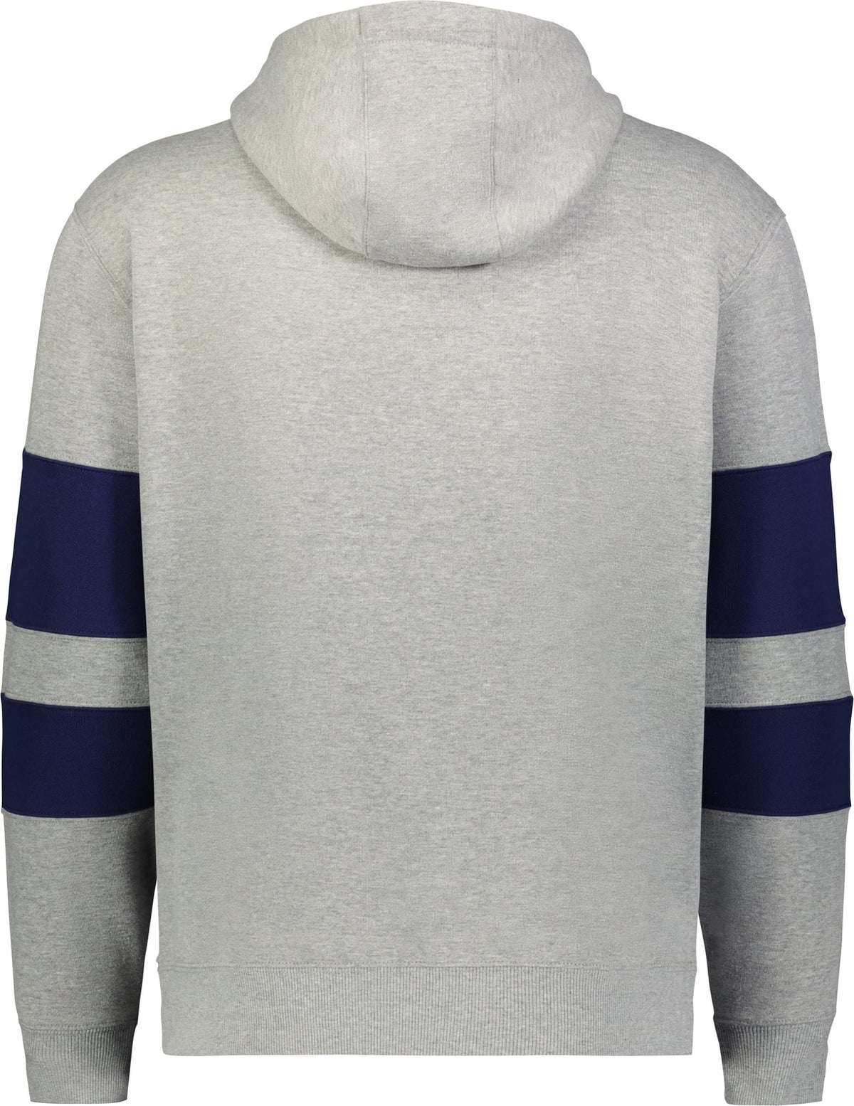 Rear View of CHARCOAL HEATHER/NAVY JACKSON WAY HOODIE