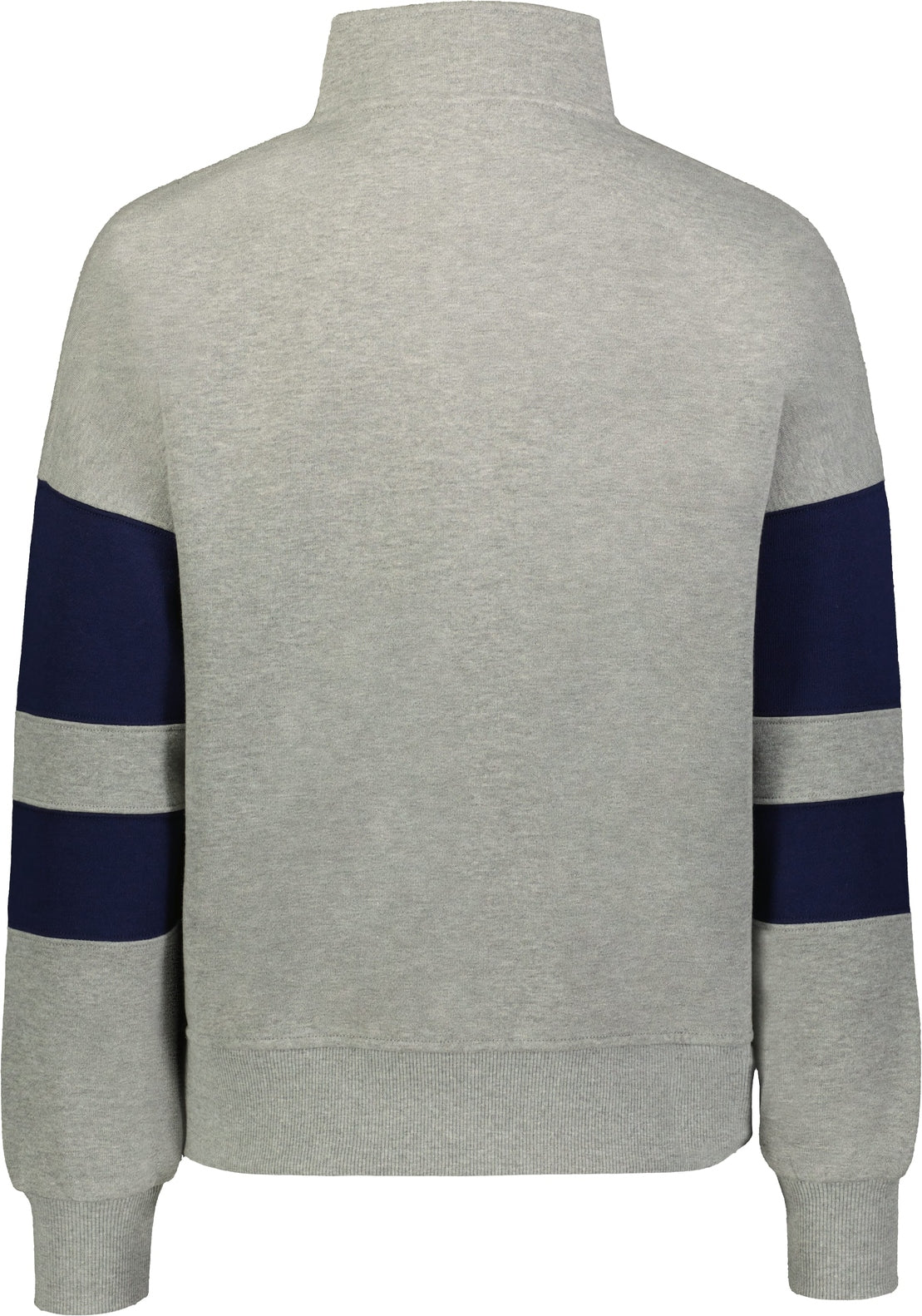Rear View of CHARCOAL HEATHER/NAVY JACKSON WAY LDS PULLOVER