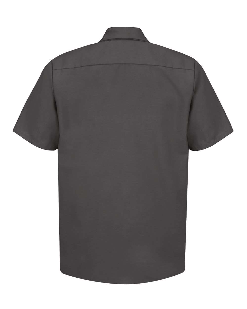 Front View of Charcoal Industrial Short Sleeve Work Shirt - Tall Sizes - SP24T