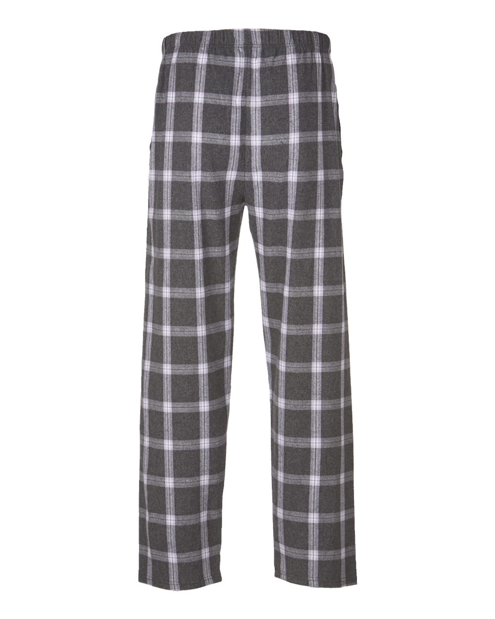 Front View of Charcoal Lavender Tomboy Plaid Harley Flannel Pants - BM6624
