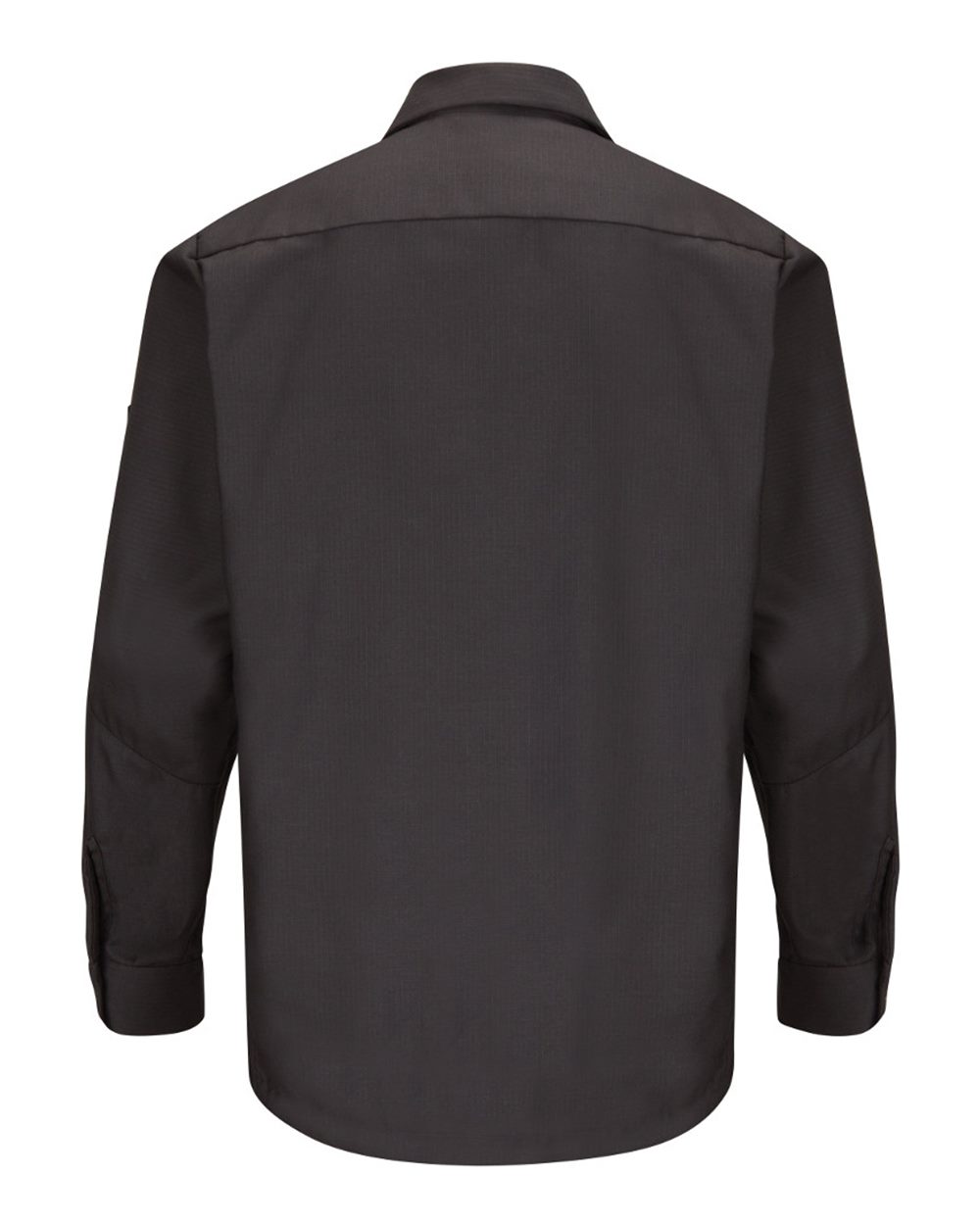 Front View of Charcoal Long Sleeve Automotive Crew Shirt - SY10