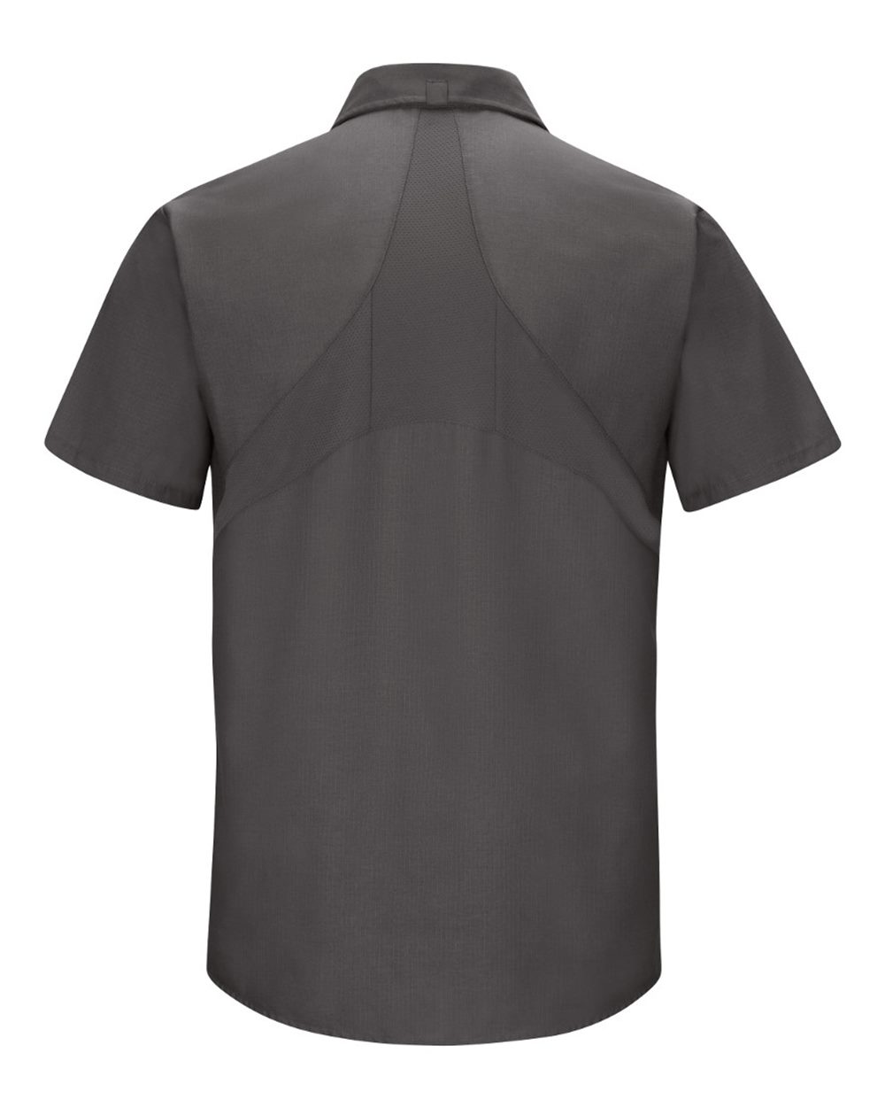 Rear View of Charcoal Mimix™ Short Sleeve Work Shirt - Tall Sizes - SX20T