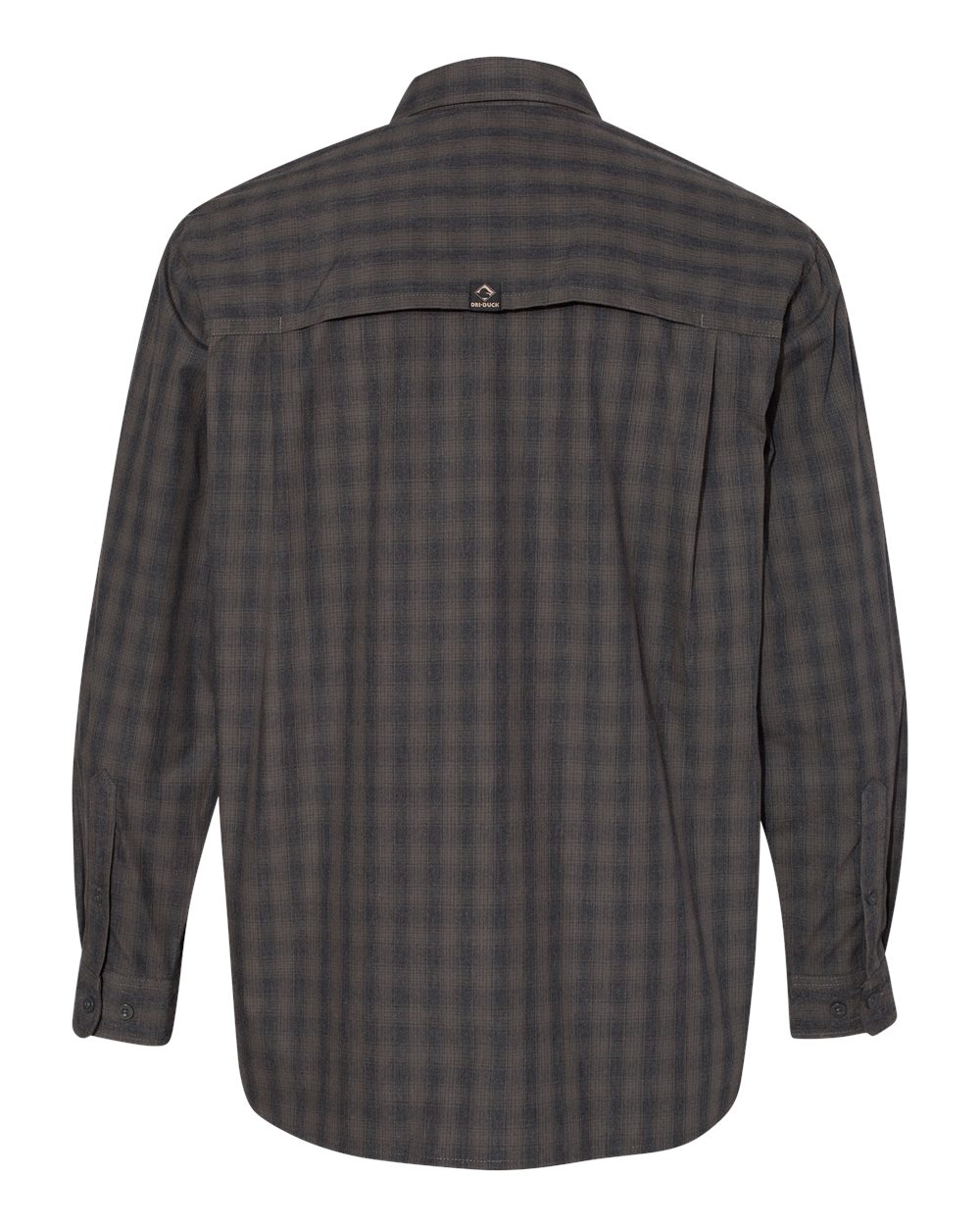 Front View of Charcoal Paseo Plaid Shirt - 4465