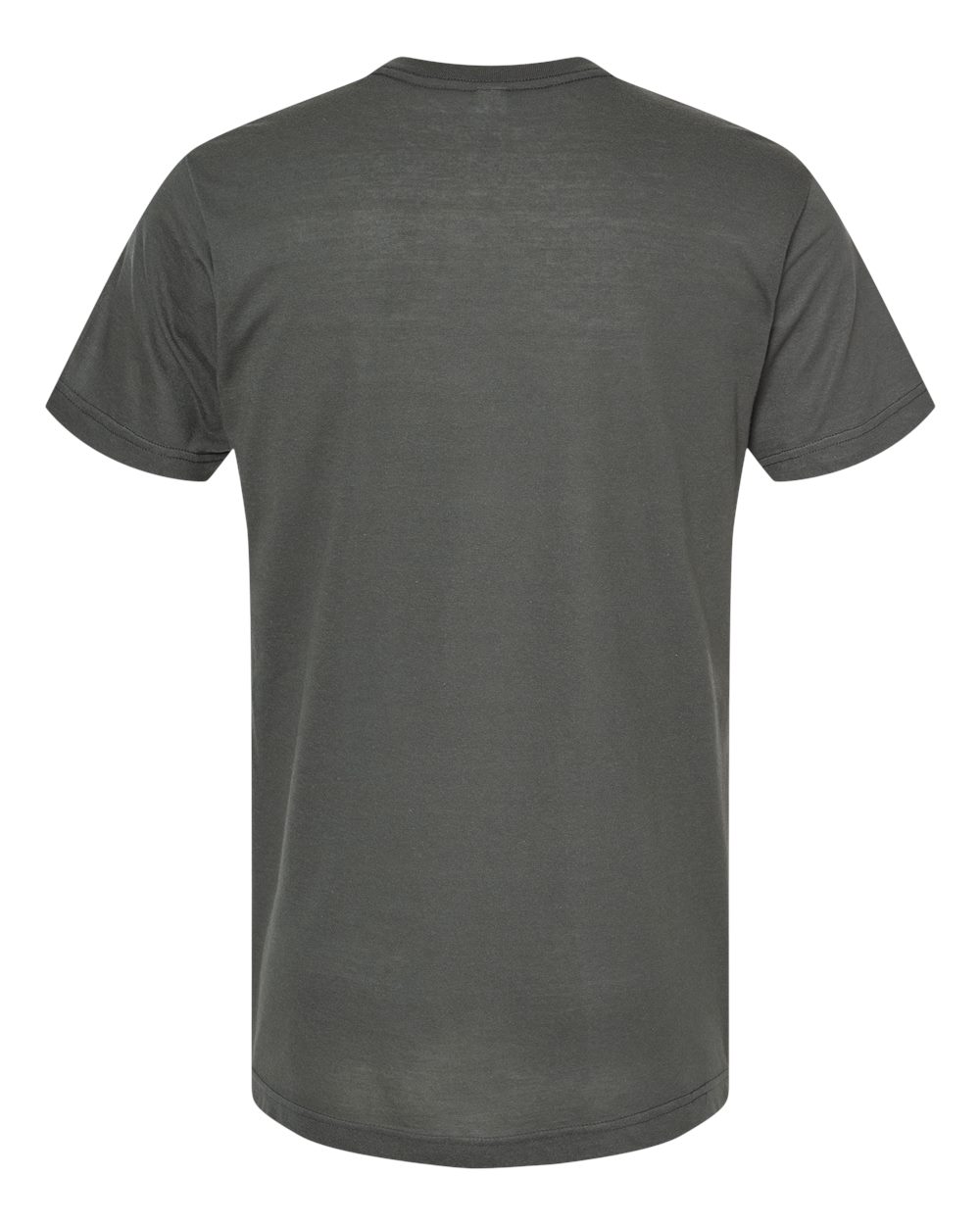 Rear View of Charcoal Poly-Rich V-Neck T-Shirt - 207