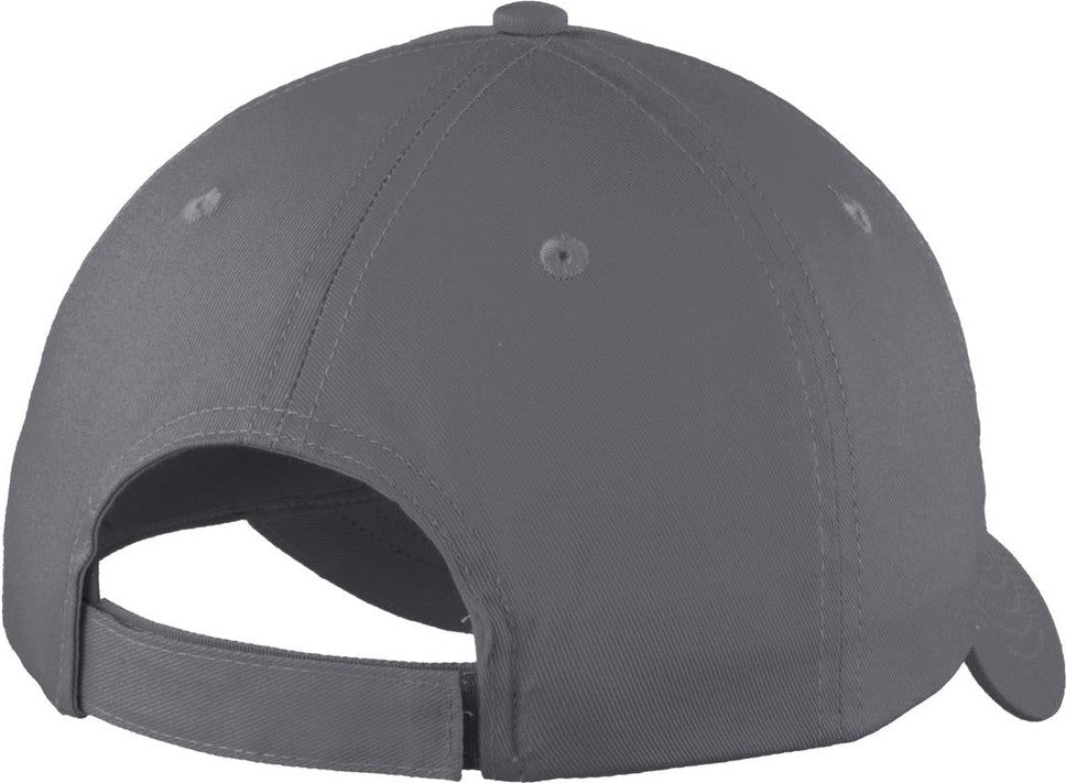 Charcoal Port Authority Six-Panel Unstructured Twill Cap. C914