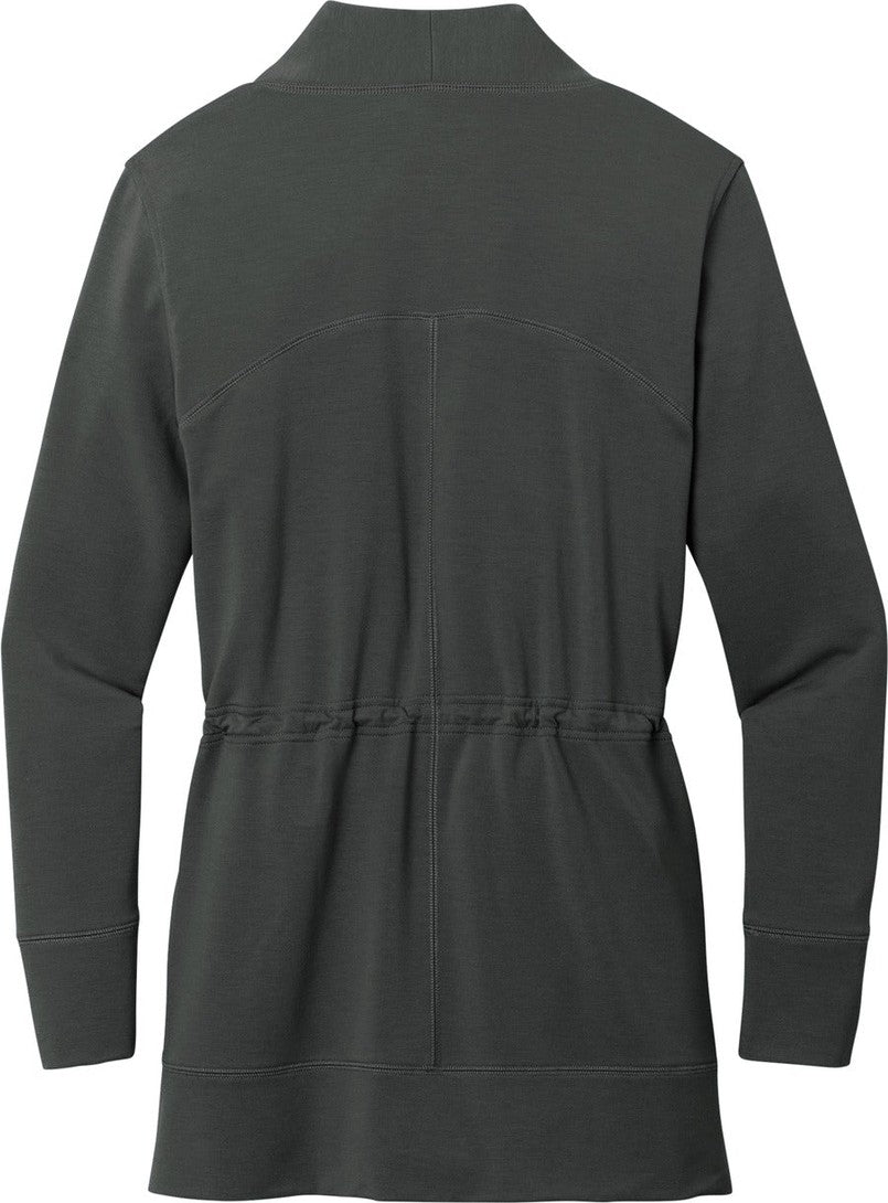 Front View of Charcoal Port Authority Women's Microterry Cardigan LK825