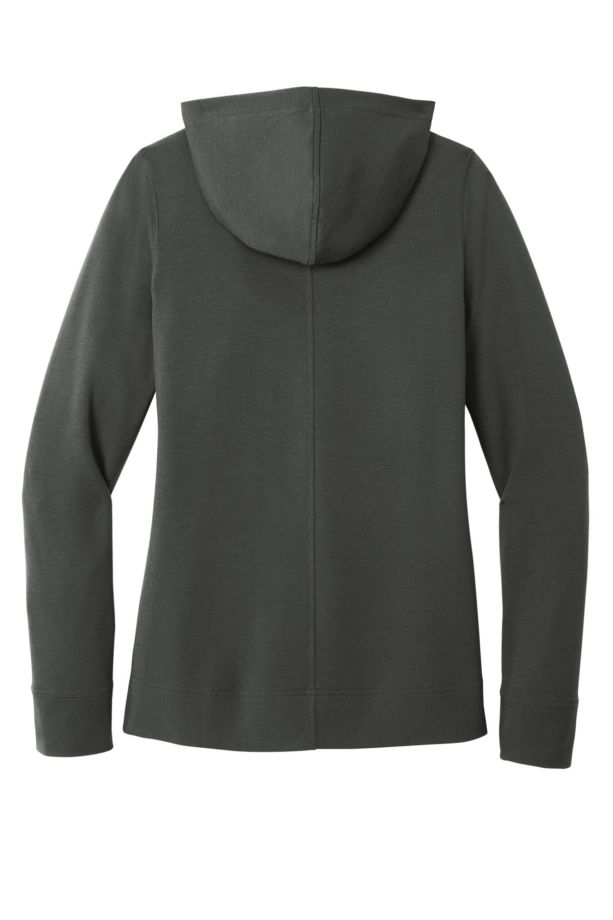 Front View of Charcoal Port Authority Women's Microterry Pullover Hoodie LK826