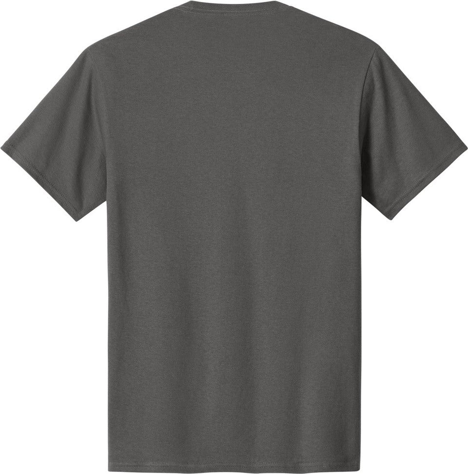 Front View of Charcoal Port & Co Core Cotton Tee. PC54