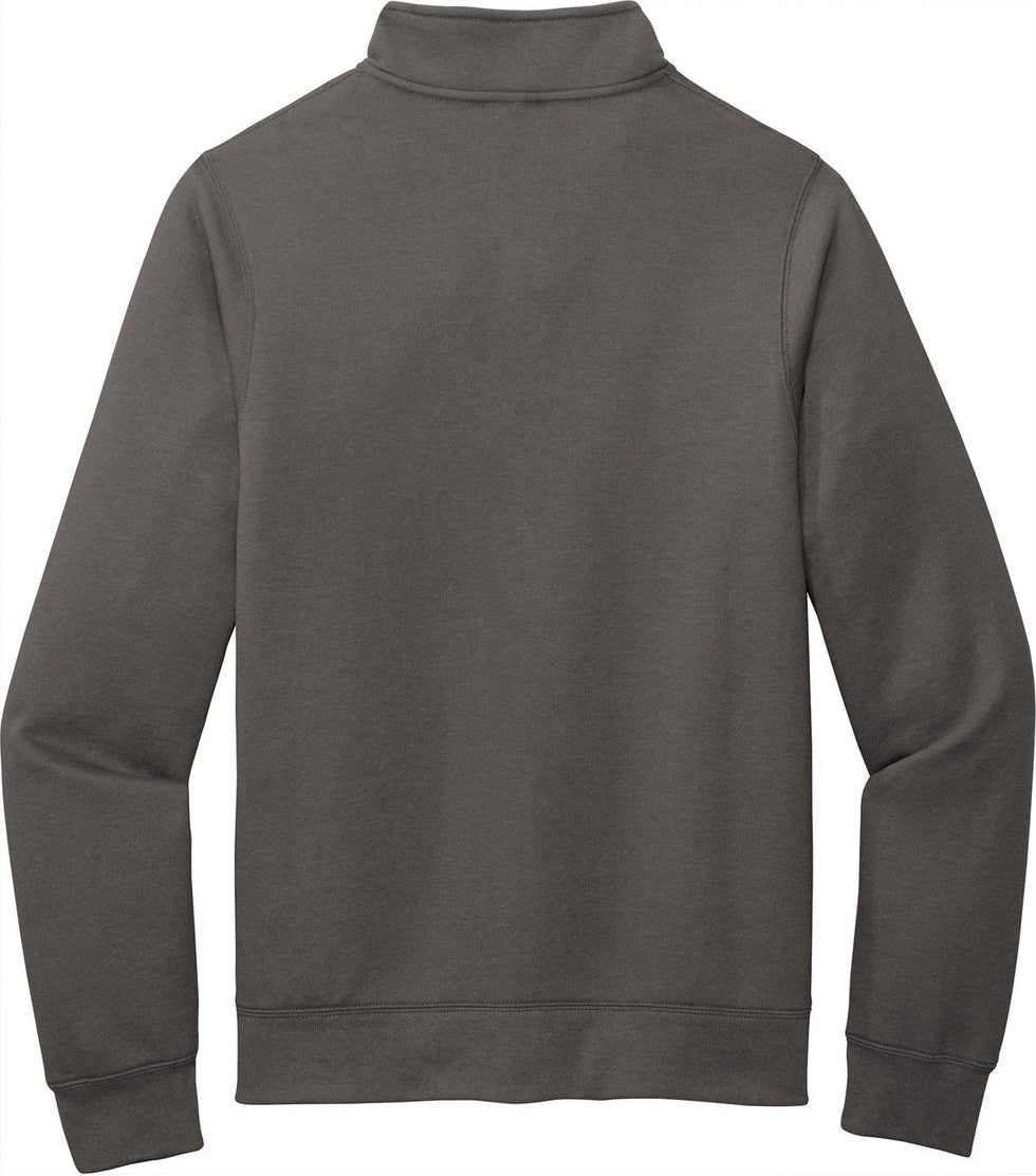 Front View of Charcoal Port & Co Core Fleece Cadet Full-Zip Sweatshirt PC78FZ