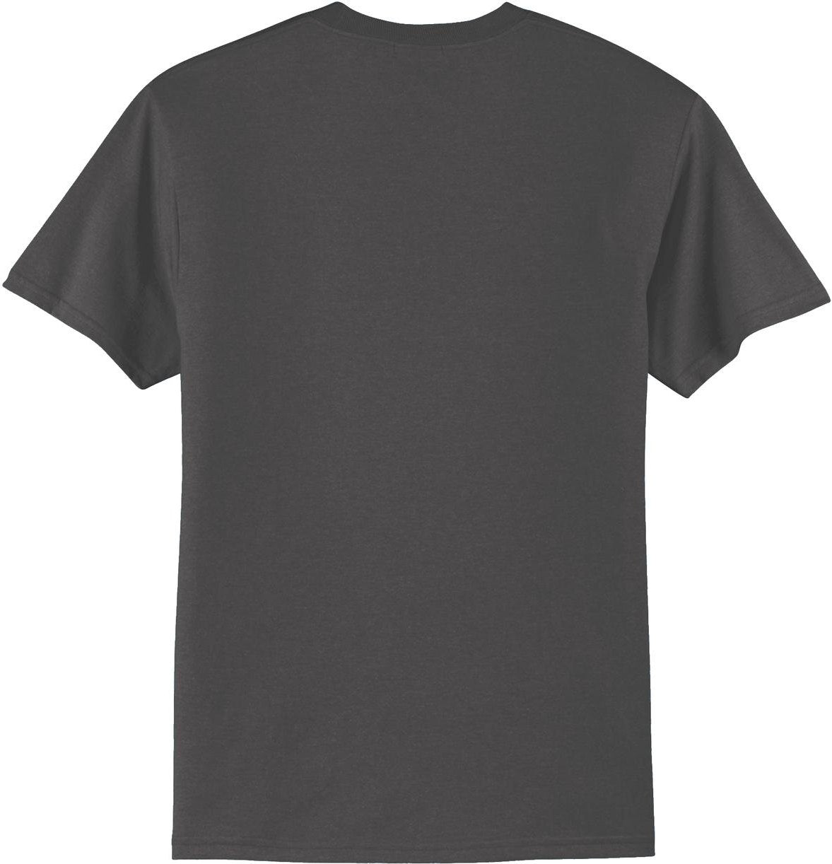 Front View of Charcoal Port & Co Tall Core Blend Tee. PC55T