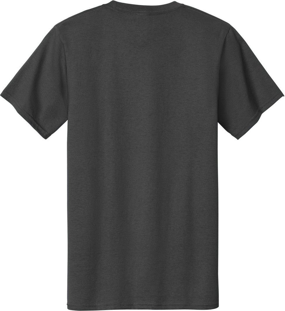 Front View of Charcoal Port & Co Tall Essential Tee. PC61T