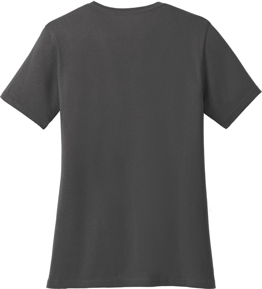 Rear View of Charcoal Port & Co Women's Core Blend Tee. LPC55