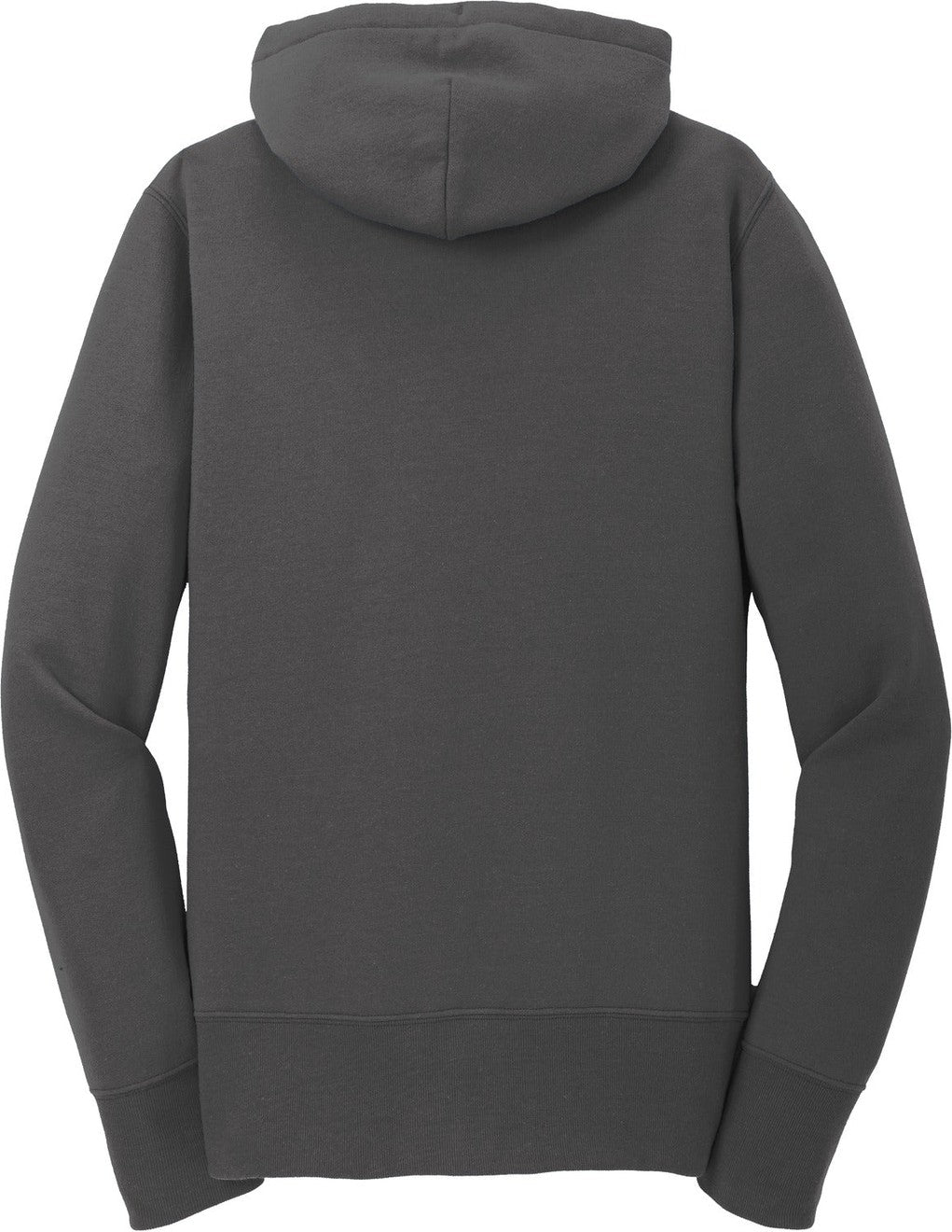 Front View of Charcoal Port & Co Women's Core Fleece Full-Zip Hooded Sweatshirt. LPC78ZH