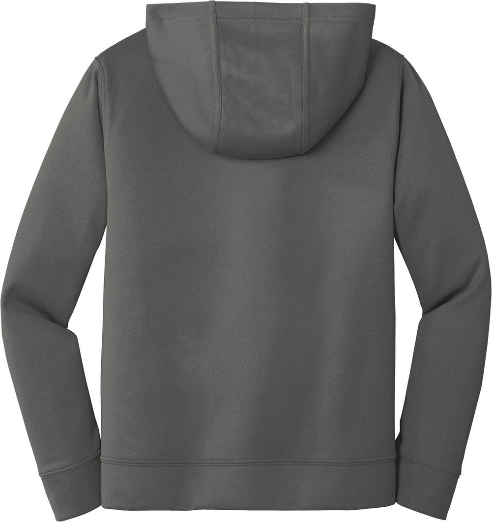 Front View of Charcoal Port & Co Youth Performance Fleece Pullover Hooded Sweatshirt. PC590YH