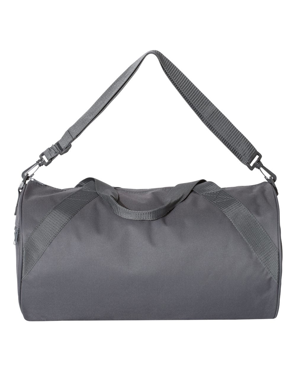 Front View of Charcoal Recycled 18” Small Duffel Bag - 8805