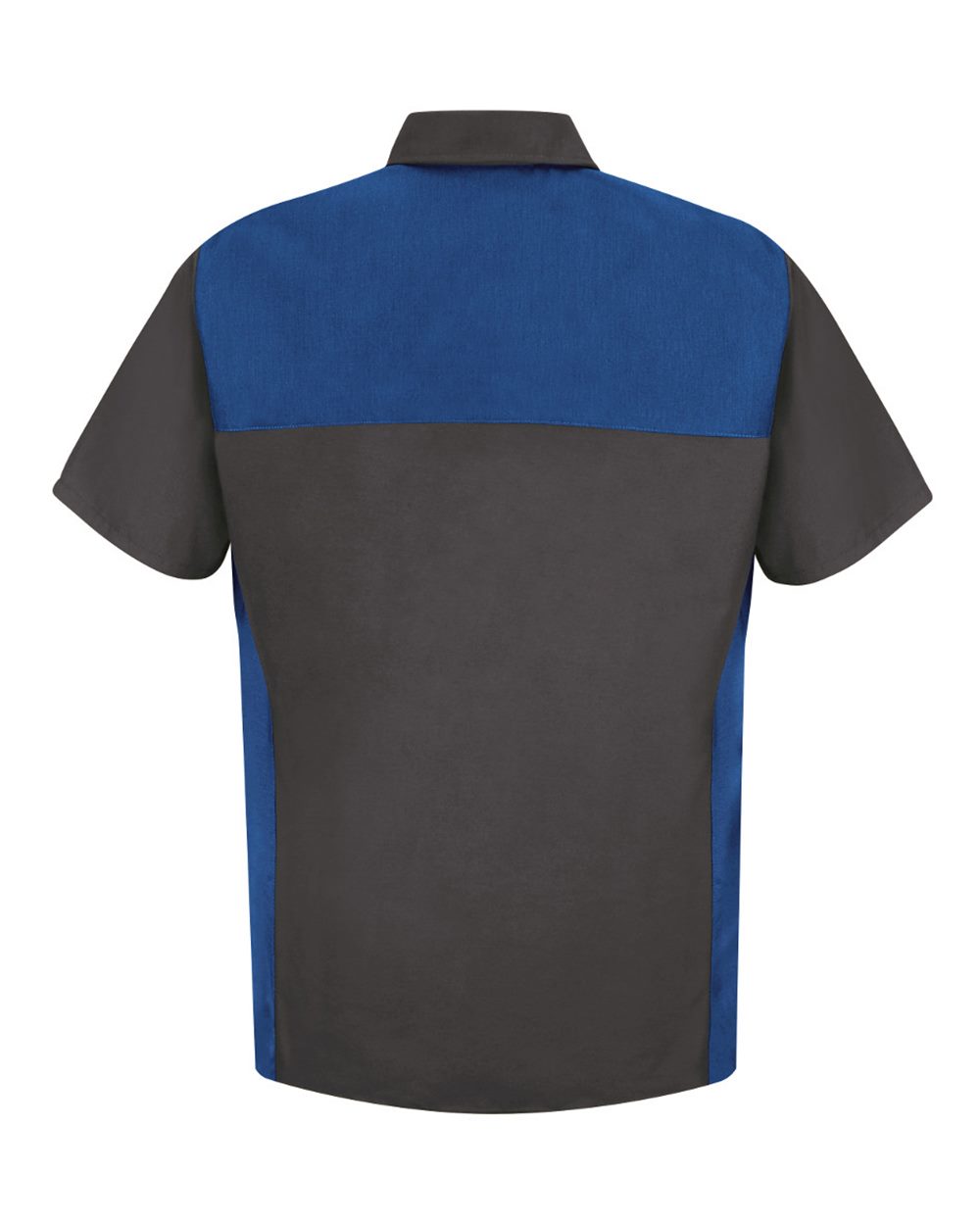 Front View of Charcoal/ Royal Short Sleeve Motorsports Shirt - Tall Sizes - SP28T
