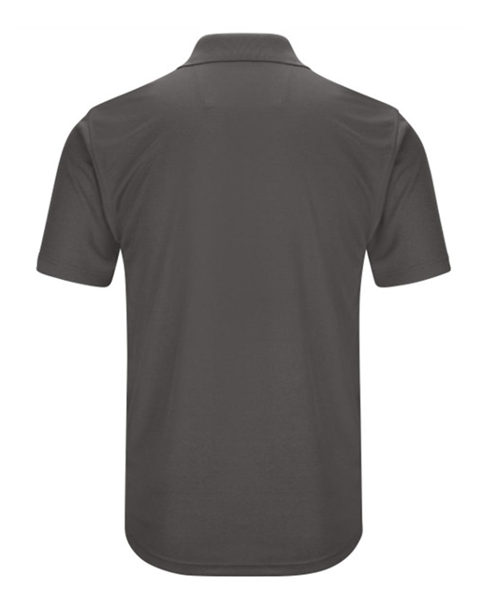 Front View of Charcoal Short Sleeve Performance Knit Pocket Polo - SK98
