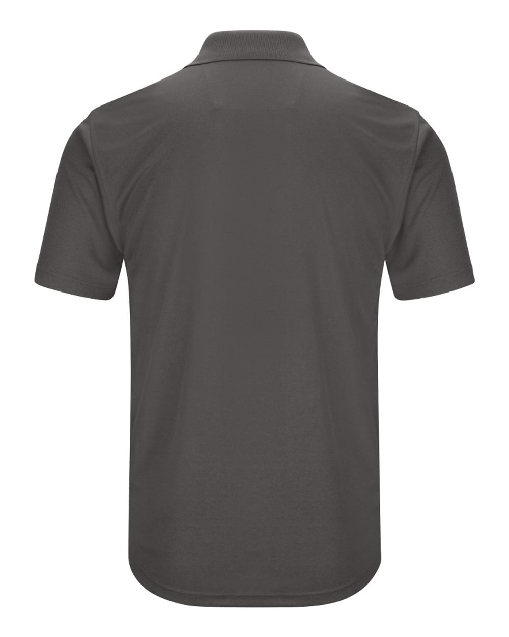 Front View of Charcoal Short Sleeve Performance Knit Pocketless Core Polo - SK96