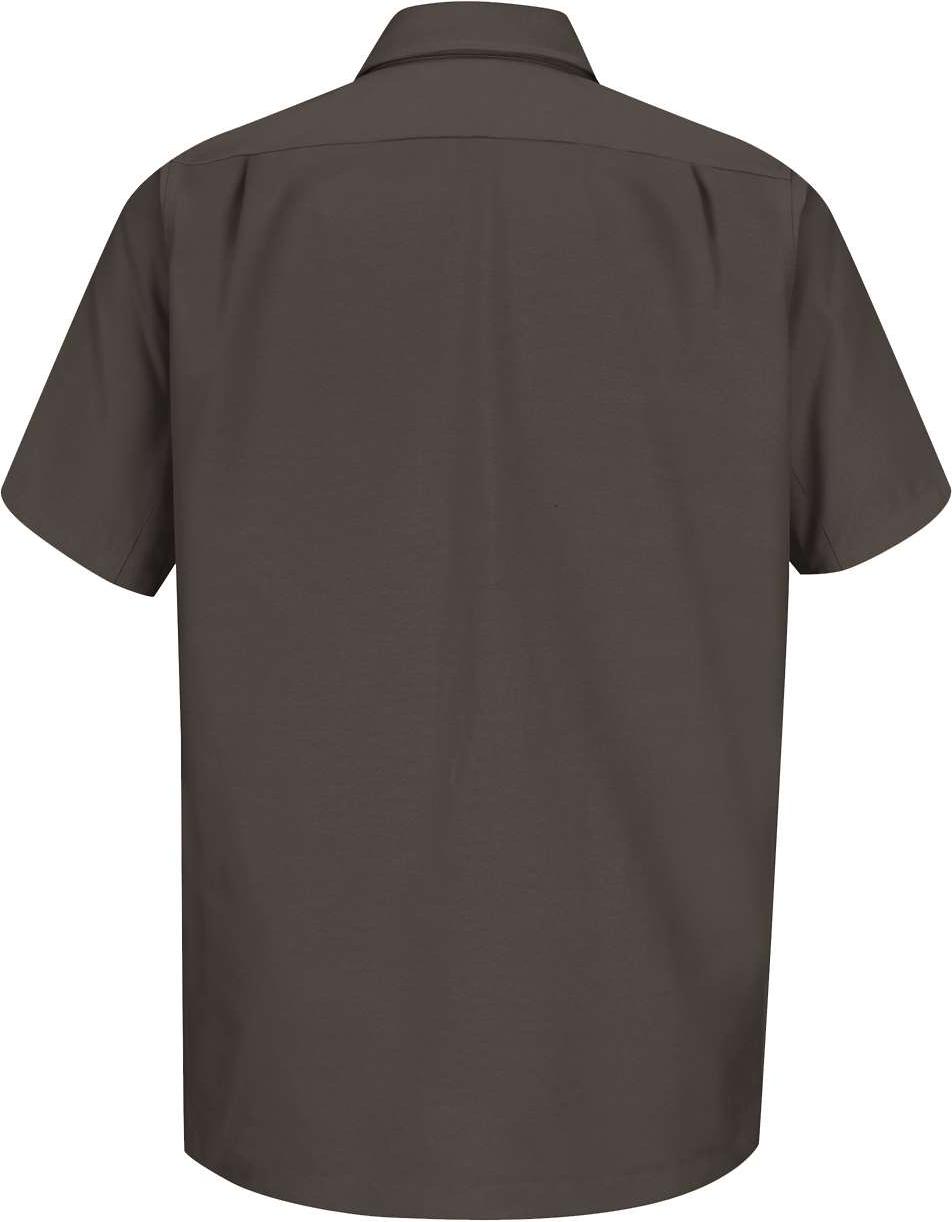 Front View of Charcoal Short Sleeve Work Shirt - Tall Sizes - WS20T