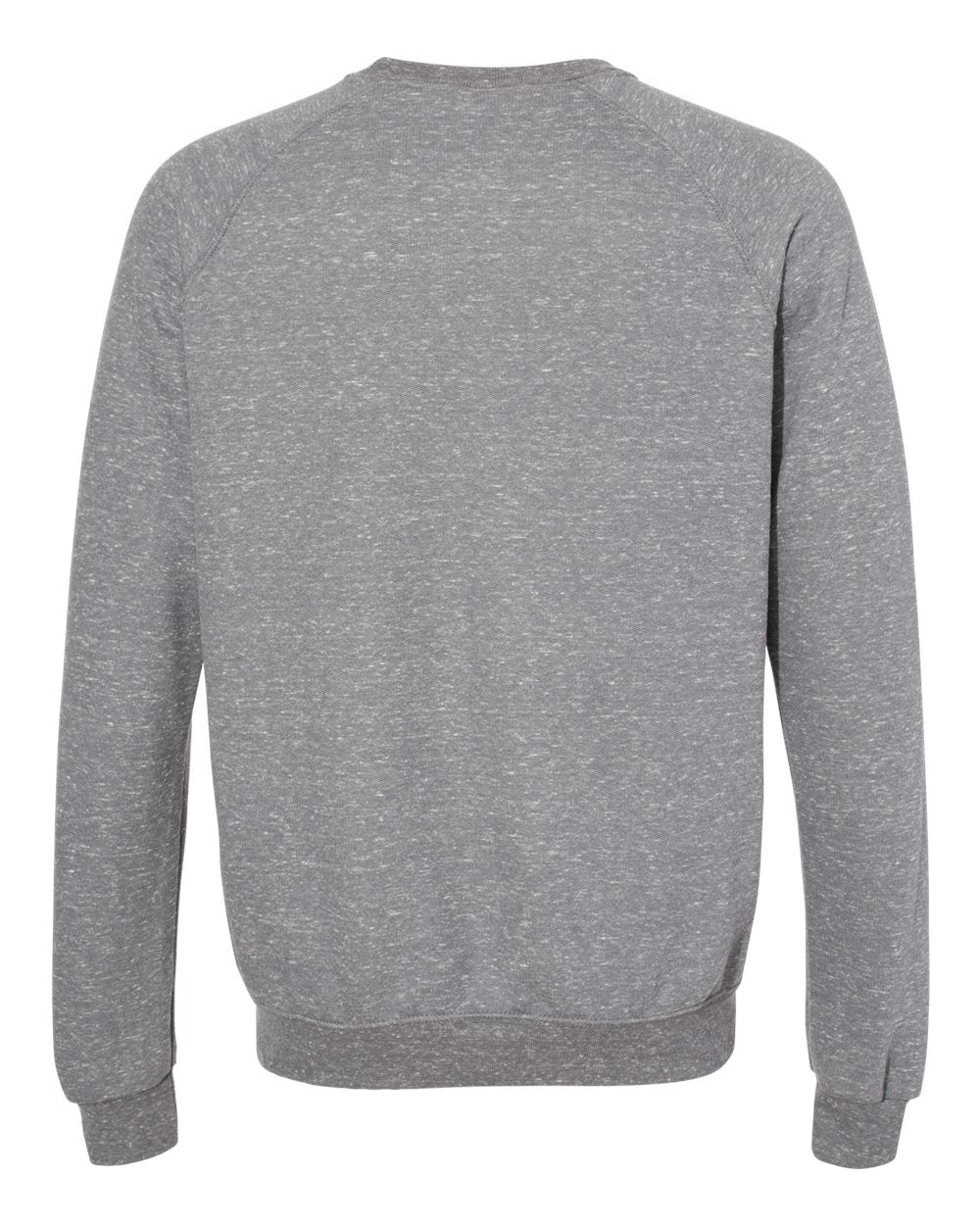 Front View of Charcoal Snow Heather French Terry Crewneck Sweatshirt - 91MR