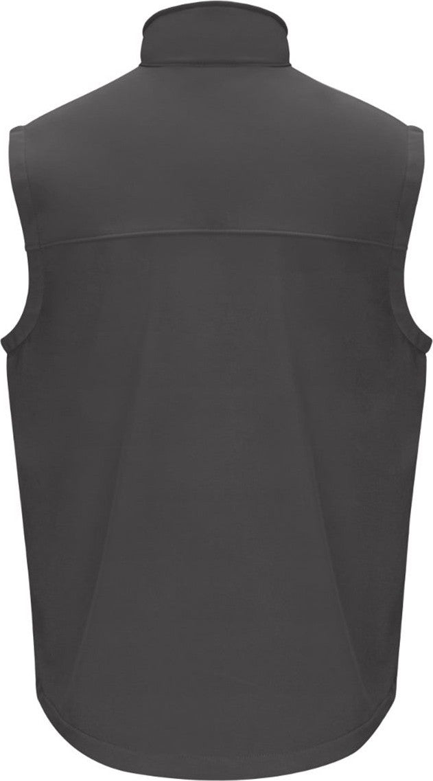 Front View of Charcoal Soft Shell Vest - VP62