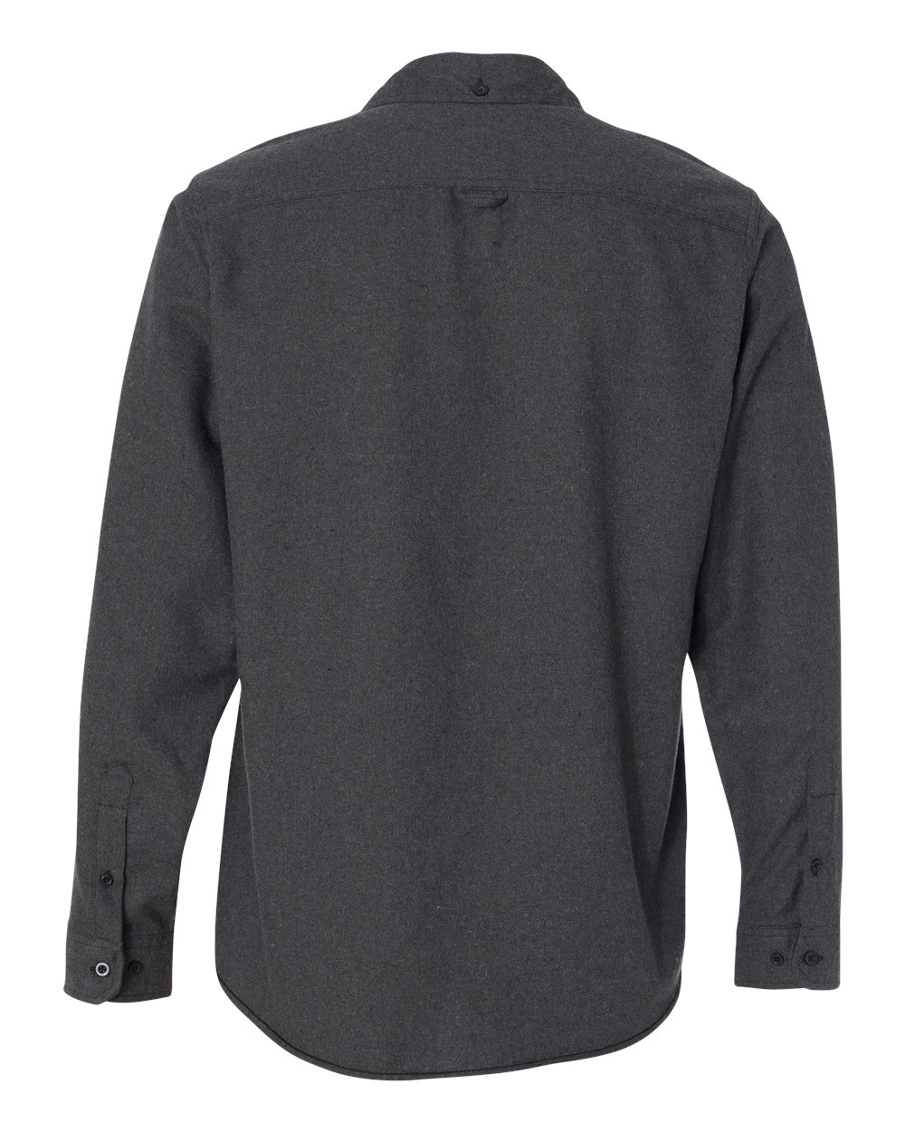 Rear View of Charcoal Solid Flannel Shirt - 8200