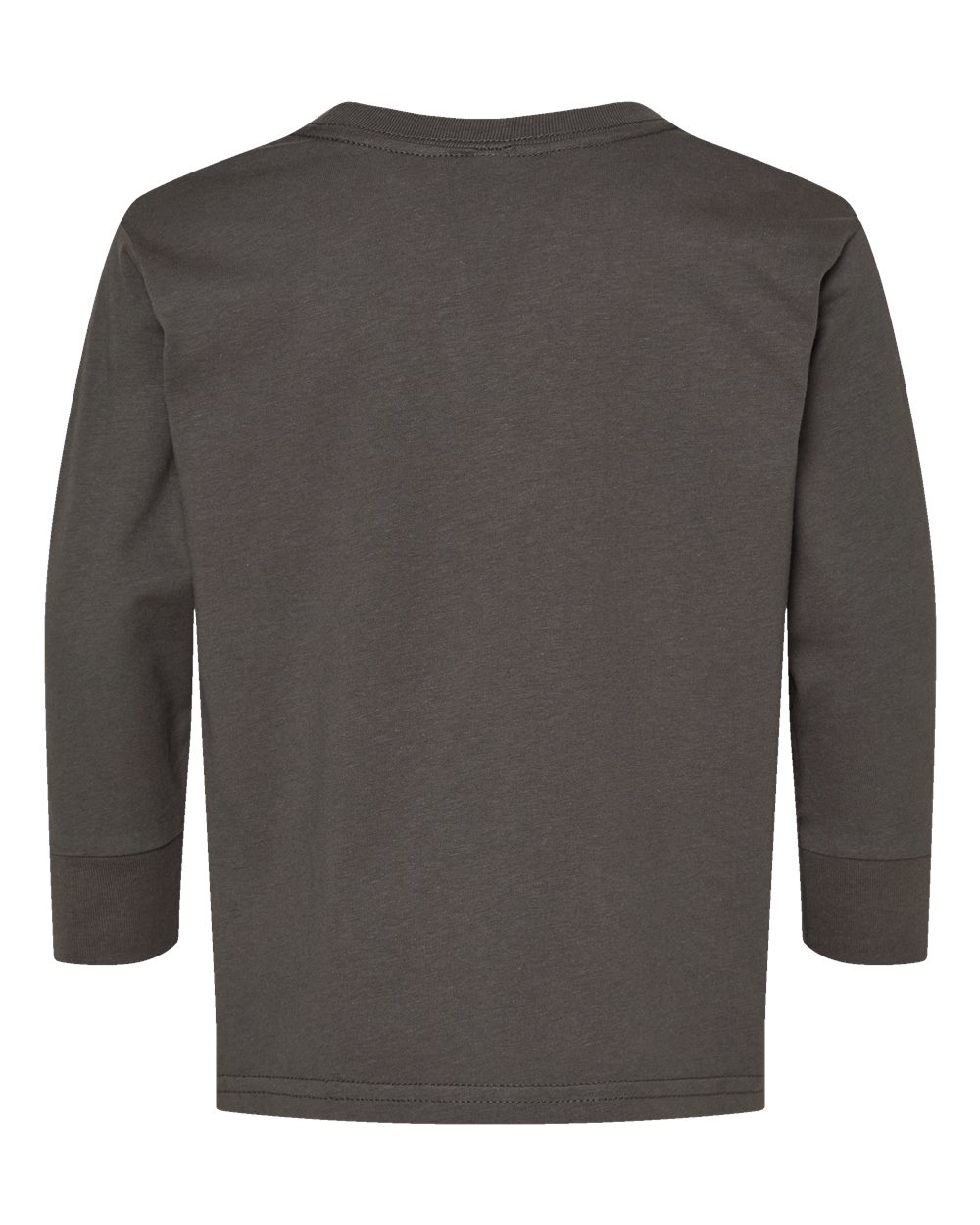 Front View of Charcoal Toddler Fine Jersey Long Sleeve Tee - 3302