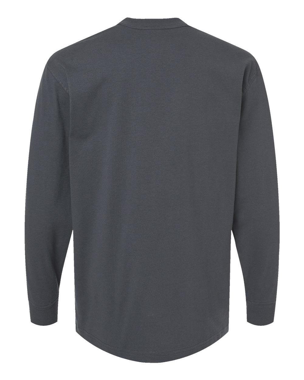 Front View of Charcoal Traditional Heavyweight Long Sleeve T-Shirt - Tall Sizes - WL50T