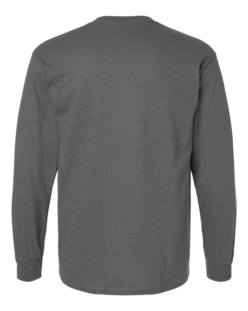 Front View of Charcoal Ultra Cotton® Long Sleeve T-Shirt - 2400