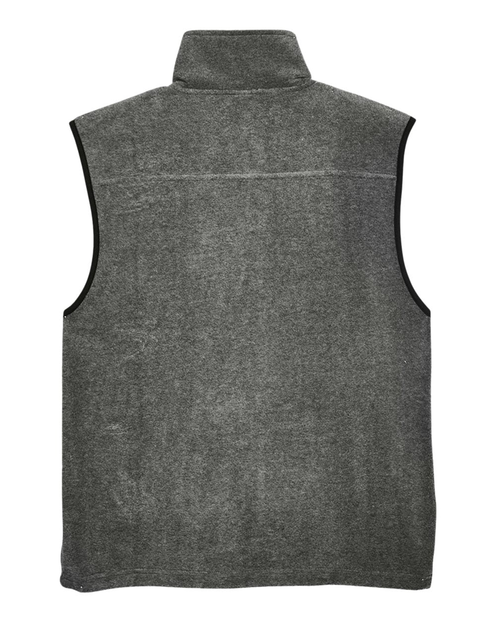 Front View of Charcoal Unisex Fleece Full-Zip Vest - M985