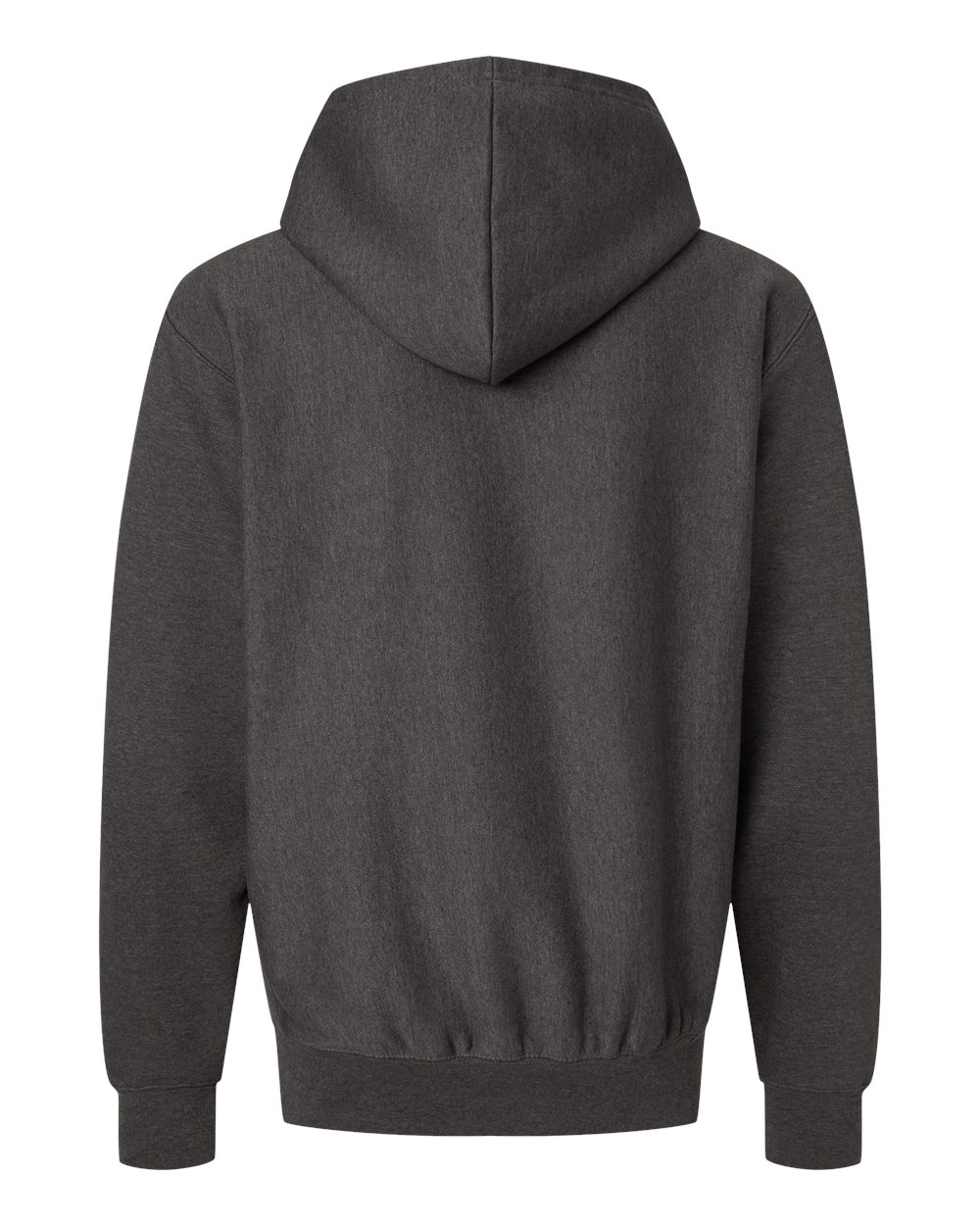 Rear View of Charcoal Unisex Pro Weave® Hooded Sweatshirt - 488 plain