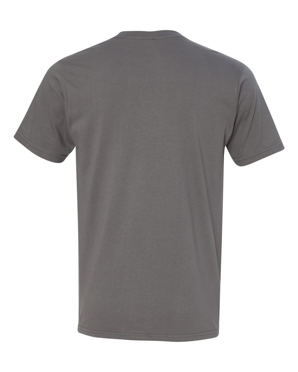 Rear View of Charcoal USA-Made Fine Jersey T-Shirt - 5000