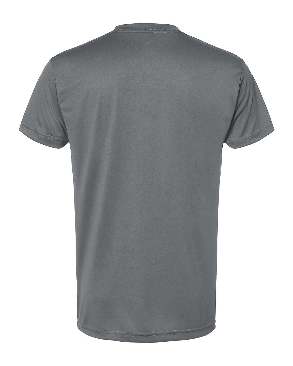 Rear View of Charcoal USA-Made Performance T-Shirt - 5300