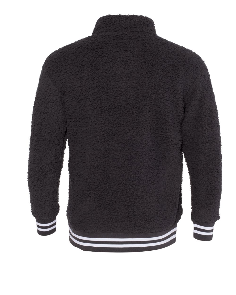 Front View of Charcoal Varsity Sherpa Quarter-Zip Pullover - Q20