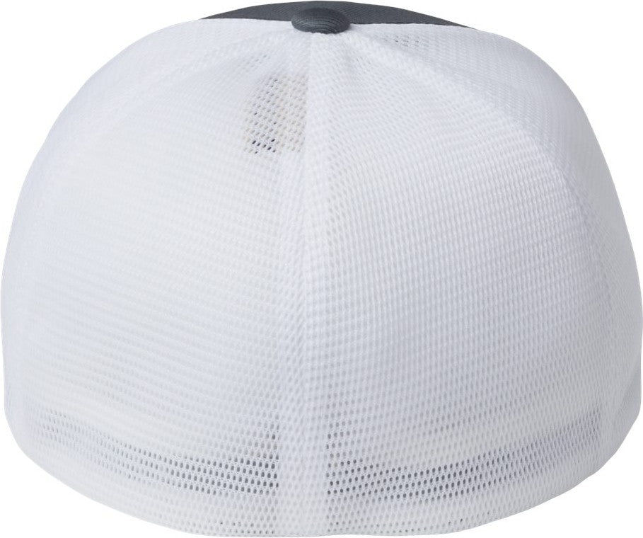 Rear View of Charcoal/ White Unipanel™ Trucker Cap - 5511UP