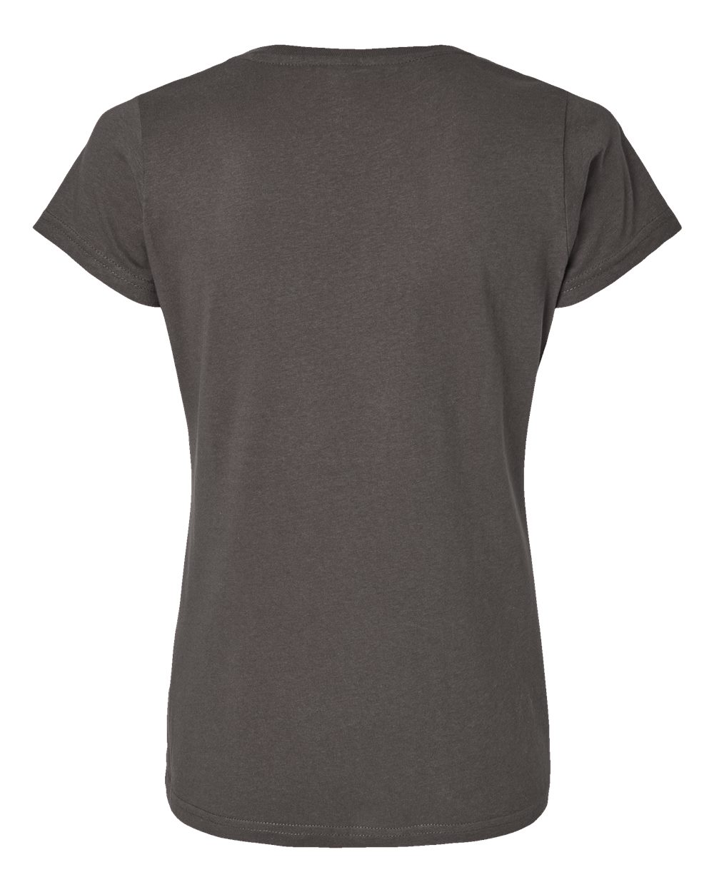 Rear View of Charcoal Women's Fine Jersey Tee - 3516