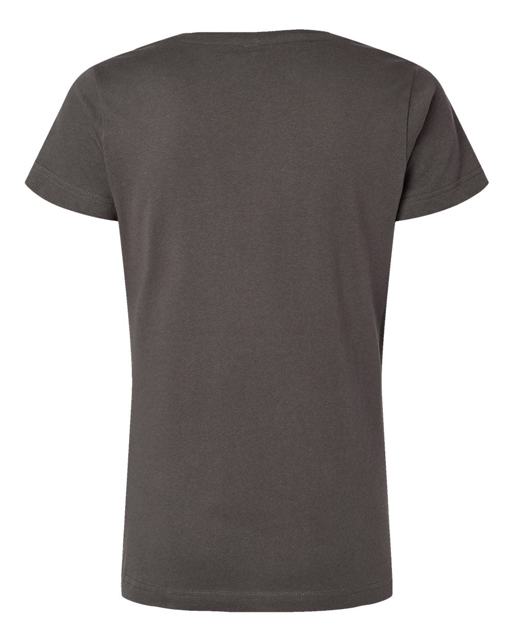 Front View of Charcoal Women's Fine Jersey V-Neck Tee - 3507