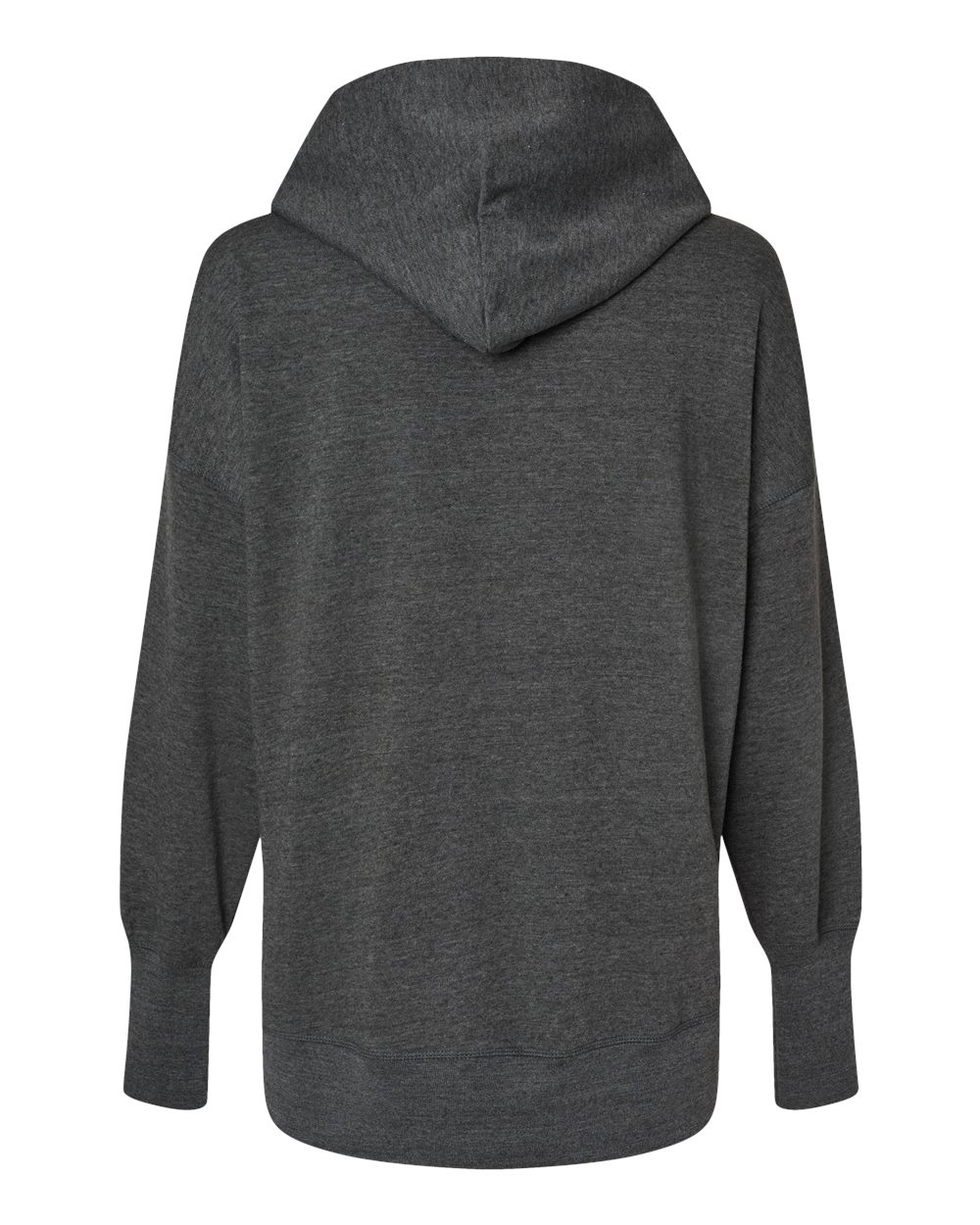 Front View of Charcoal Women's French Terry Hooded Sweatshirt - W23720