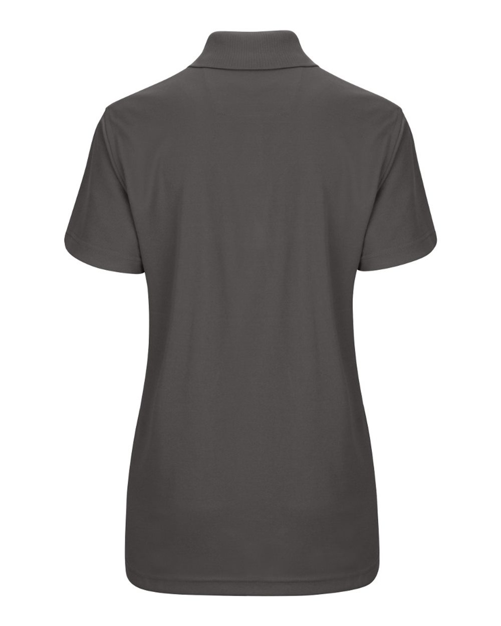 Front View of Charcoal Women's Short Sleeve Performance Knit Pocketless Core Polo - SK97